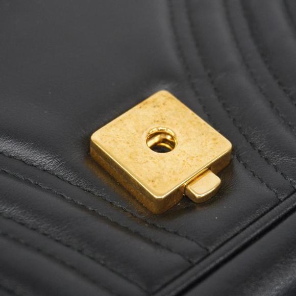 Gucci Shoulder Bag GG Marmont 443497 Leather Black Women's - Picture 11 of 13